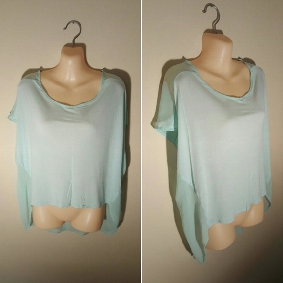 Mint HiLo Blouse w/ Sheer Back - Picture 2 of 2